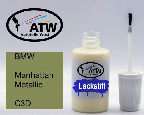 BMW, Manhattan Metallic, C3D: 20ml Lackstift, von ATW Autoteile West.